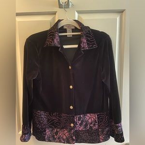 Darling velvet button up jacket.
